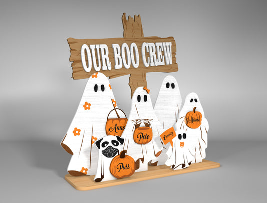 Personalized  Halloween Ghost Family Sign SVG Bundle Decor for Glowforge LightBurn