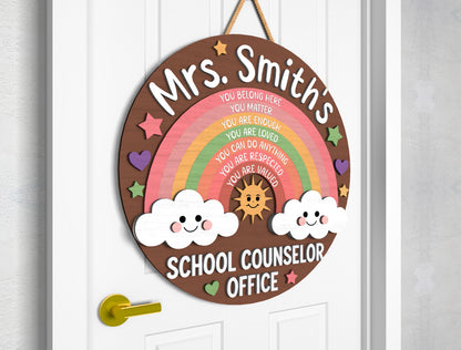 Personalized School Counselor Door Hanger SVG for xTool and Glowforge