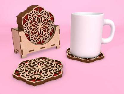 Mandala Coaster SVG Bundle for Glowforge and xTool Laser Cut File
