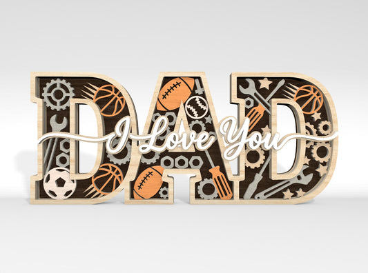 Multilayer I Love You Word Art SVG Bundle for Glowforge and xTool