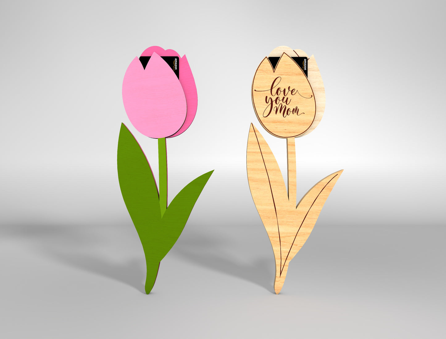 Tulip Gift Card Holder SVG Mother's Day Flower for Glowforge