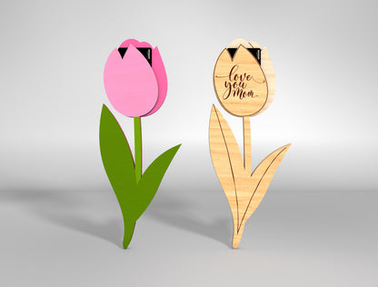 Tulip Gift Card Holder SVG Mother's Day Flower for Glowforge