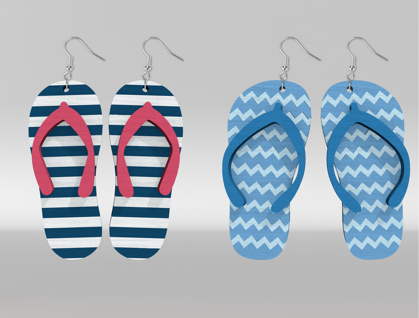 Flip Flop Earrings SVG Bundle Laser Cut File for Glowforge and xTool