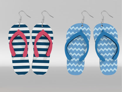 Flip Flop Earrings SVG Bundle Laser Cut File for Glowforge and xTool