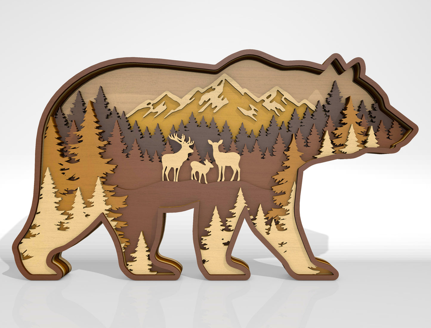 Multilayer Woodland Animal Scene SVG Bundle for xTool and Glowforge