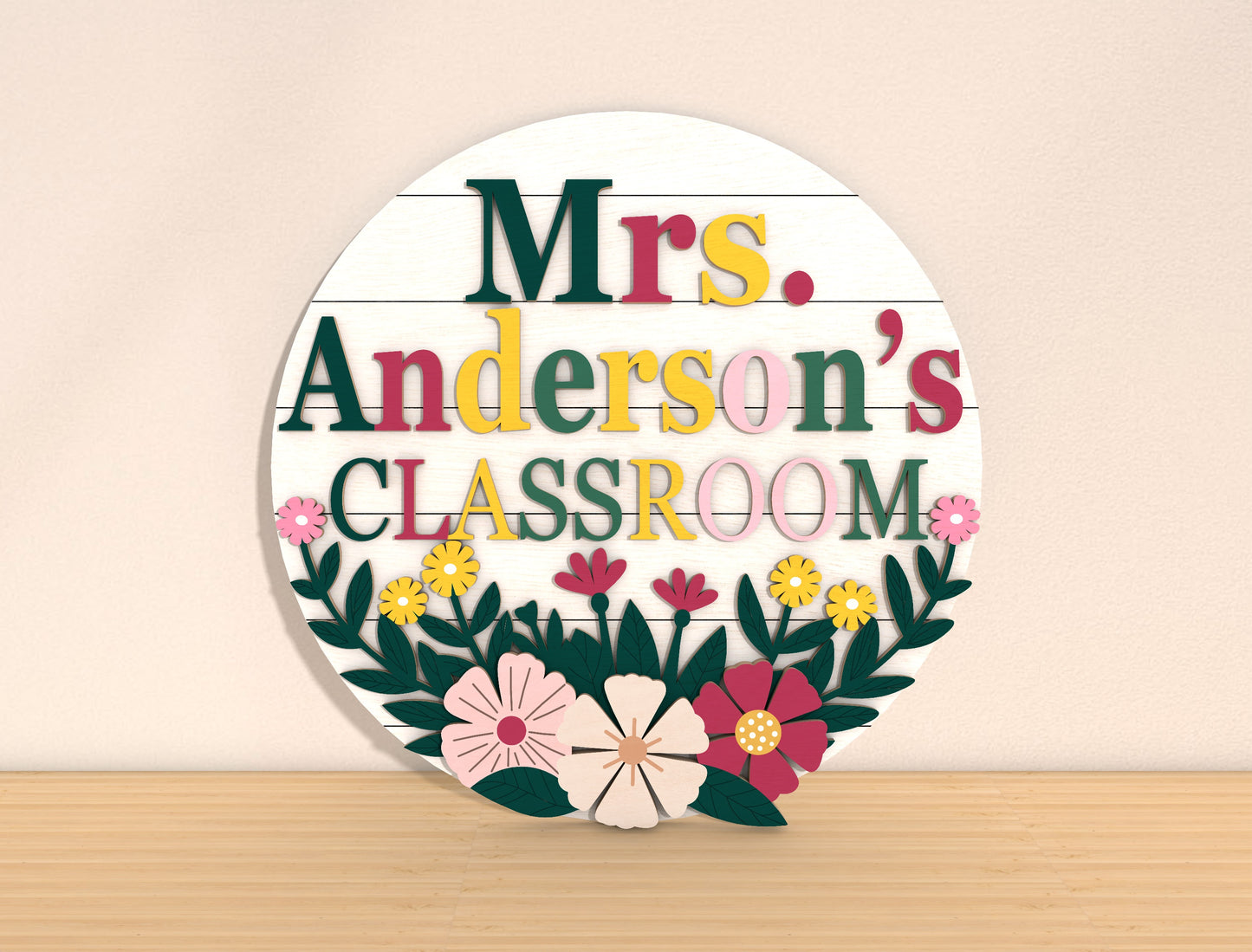 Teacher Apple Door Sign SVG Bundle Laser Cut File for Glowforge and xTool