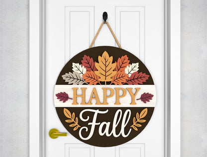 Happy Harvest Tractor and Happy Fall Door Hanger SVG Set for Glowforge xTool LightBurn 2 Designs