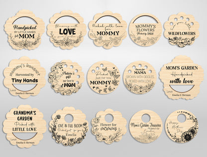 Jar Topper Flower Holder SVG Bundle Engraved Mom for Glowforge and xTool