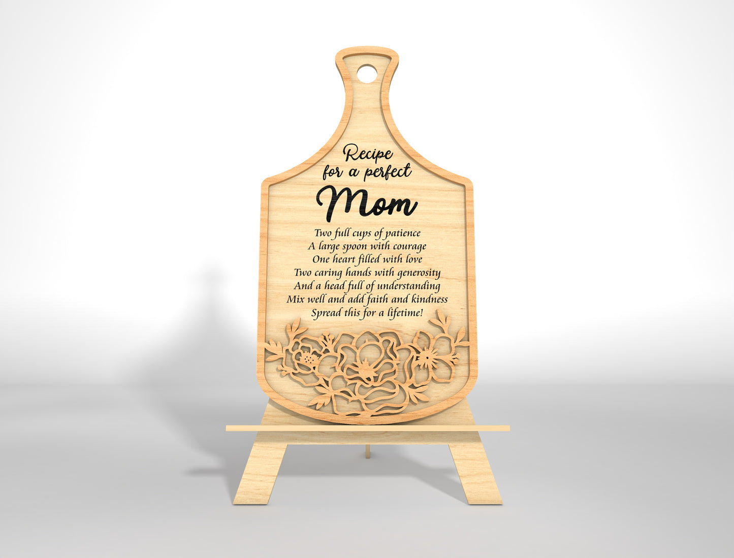 Mother's Day Cutting Board Recipe Mom SVG Bundle for LightBurn and xTool