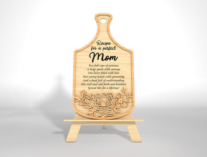 Mother's Day Cutting Board Recipe Mom SVG Bundle for LightBurn and xTool