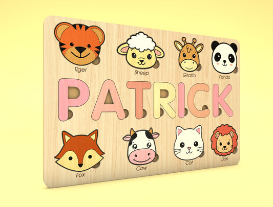 Animal Name Puzzle SVG Laser Cut File for Glowforge and xTool