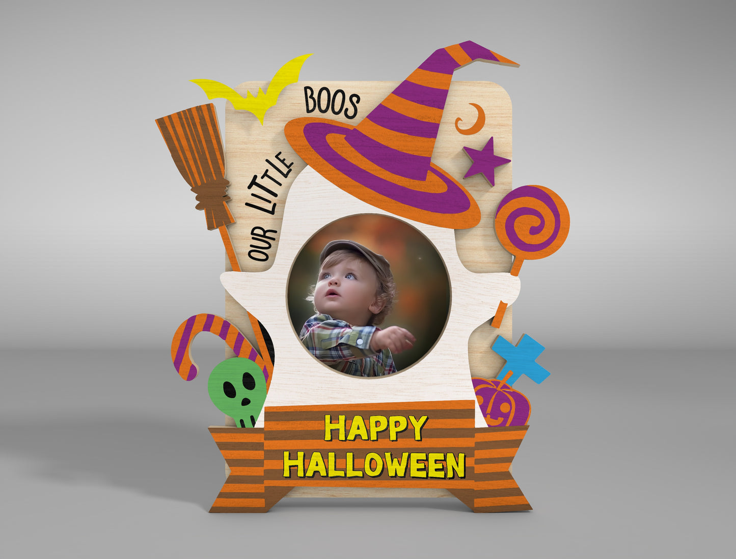 Halloween Fridge Magnet SVG Bundle for Glowforge LightBurn xTool | Ghost Photo Frame | 5 Designs