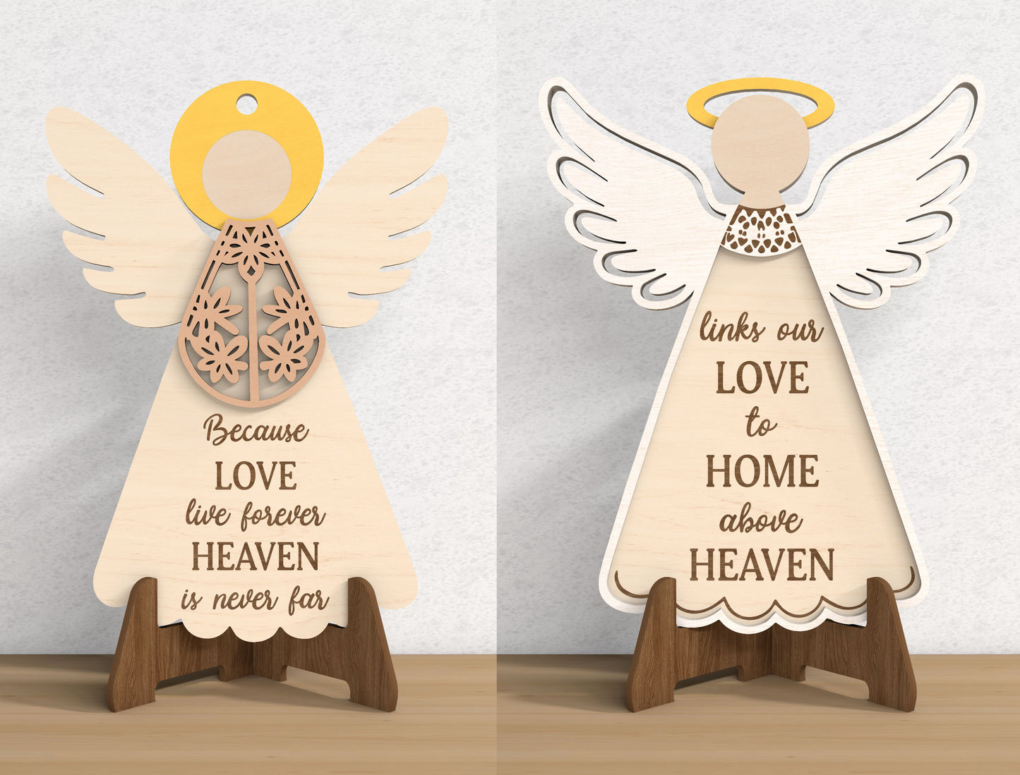 Angel Memorial Ornament SVG Bundle for Glowforge and xTool