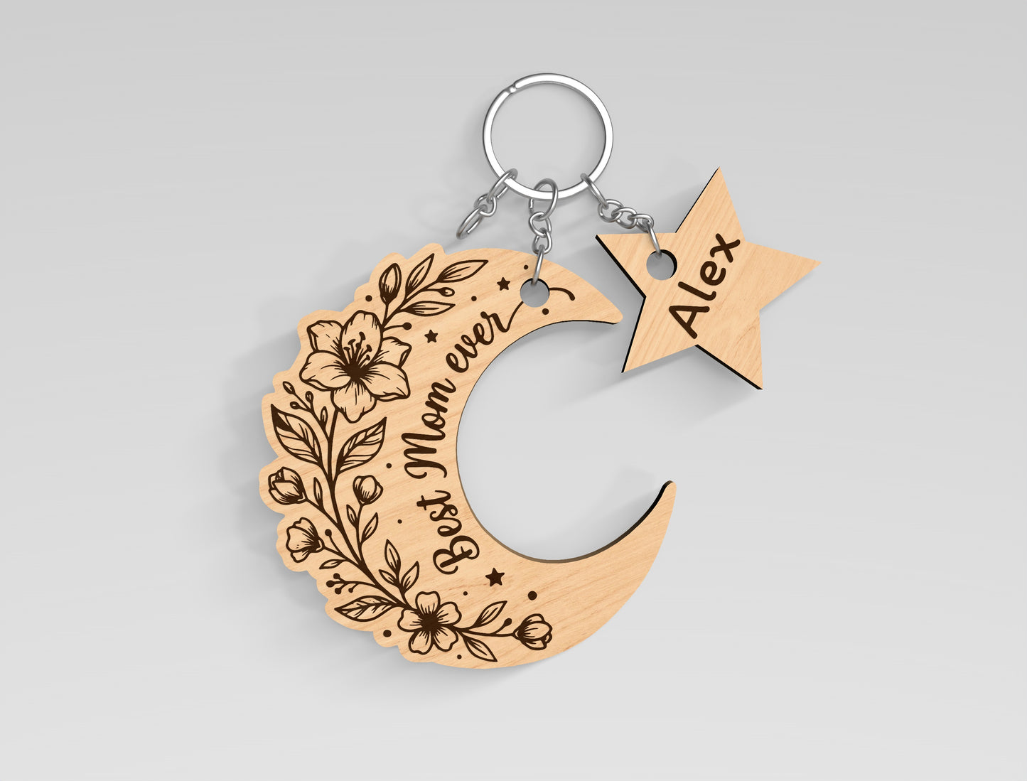 Mother's Day Keychain SVG Bundle Laser Cut File for Glowforge and xTool
