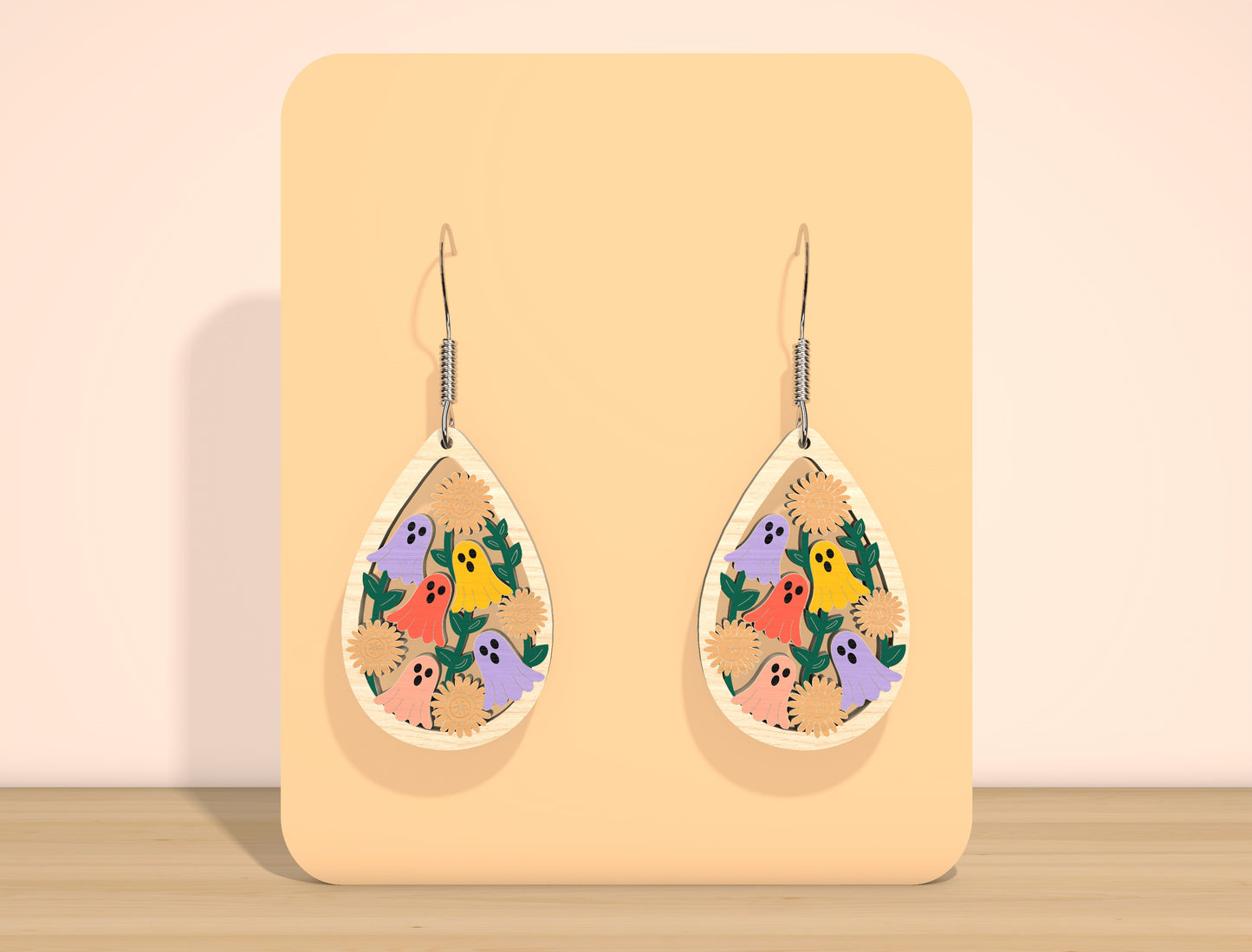 Ghost Floral Earrings SVG Bundle for Glowforge xTool LightBurn 7 Designs