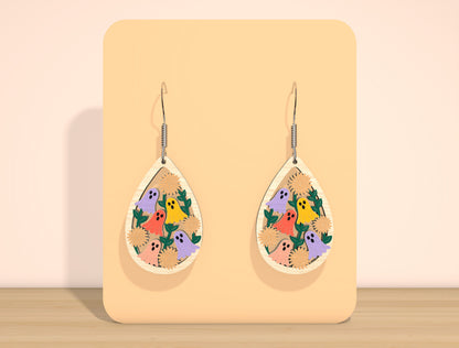 Ghost Floral Earrings SVG Bundle for Glowforge xTool LightBurn 7 Designs