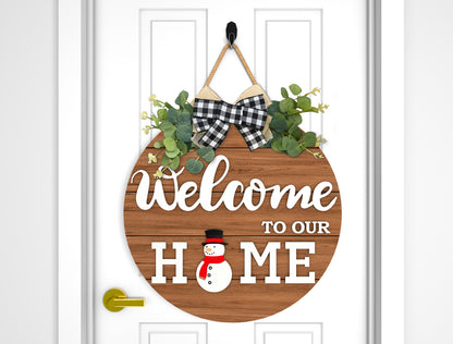 Interchangeable Welcome Door Sign SVG Bundle Laser Cut File