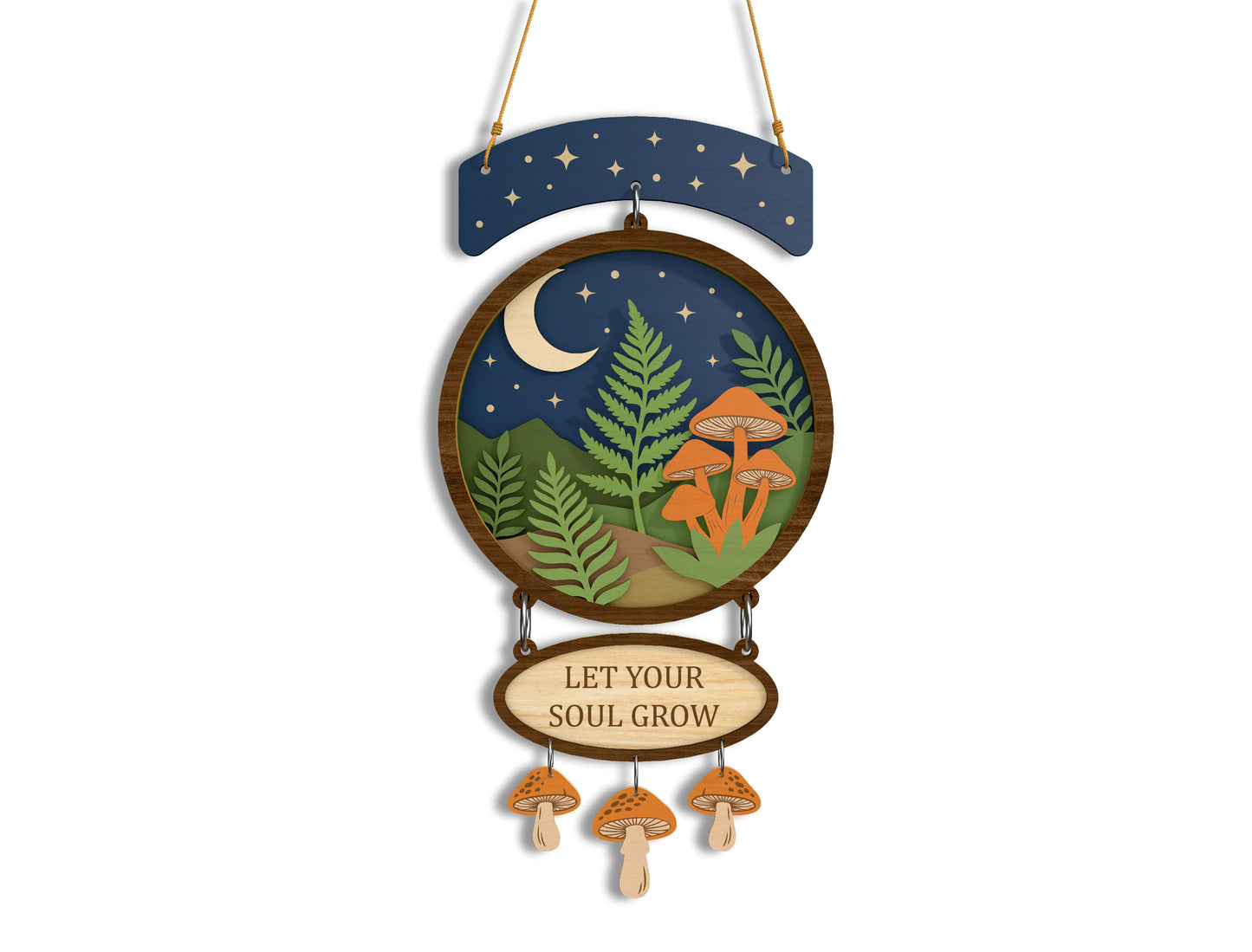 Forest Moon Mushroom Laser Cut SVG Bundle Nature Hanging Signs