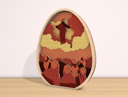Multilayer Jesus Ascension SVG Christian Heaven Easter for LightBurn