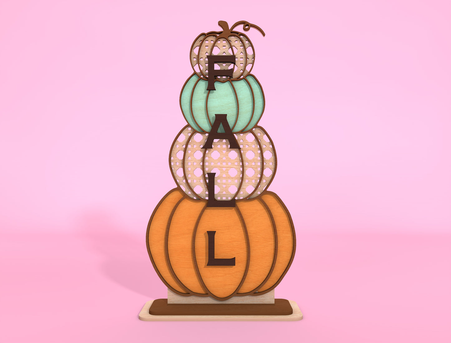 Stacked Pumpkin FALL Lattice SVG Set for Glowforge xTool LightBurn 2 Designs