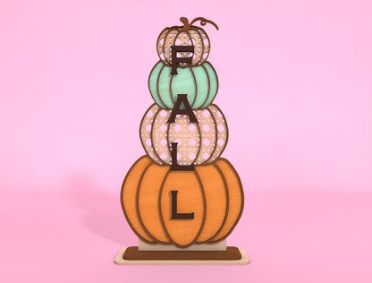Stacked Pumpkin FALL Lattice SVG Set for Glowforge xTool LightBurn 2 Designs