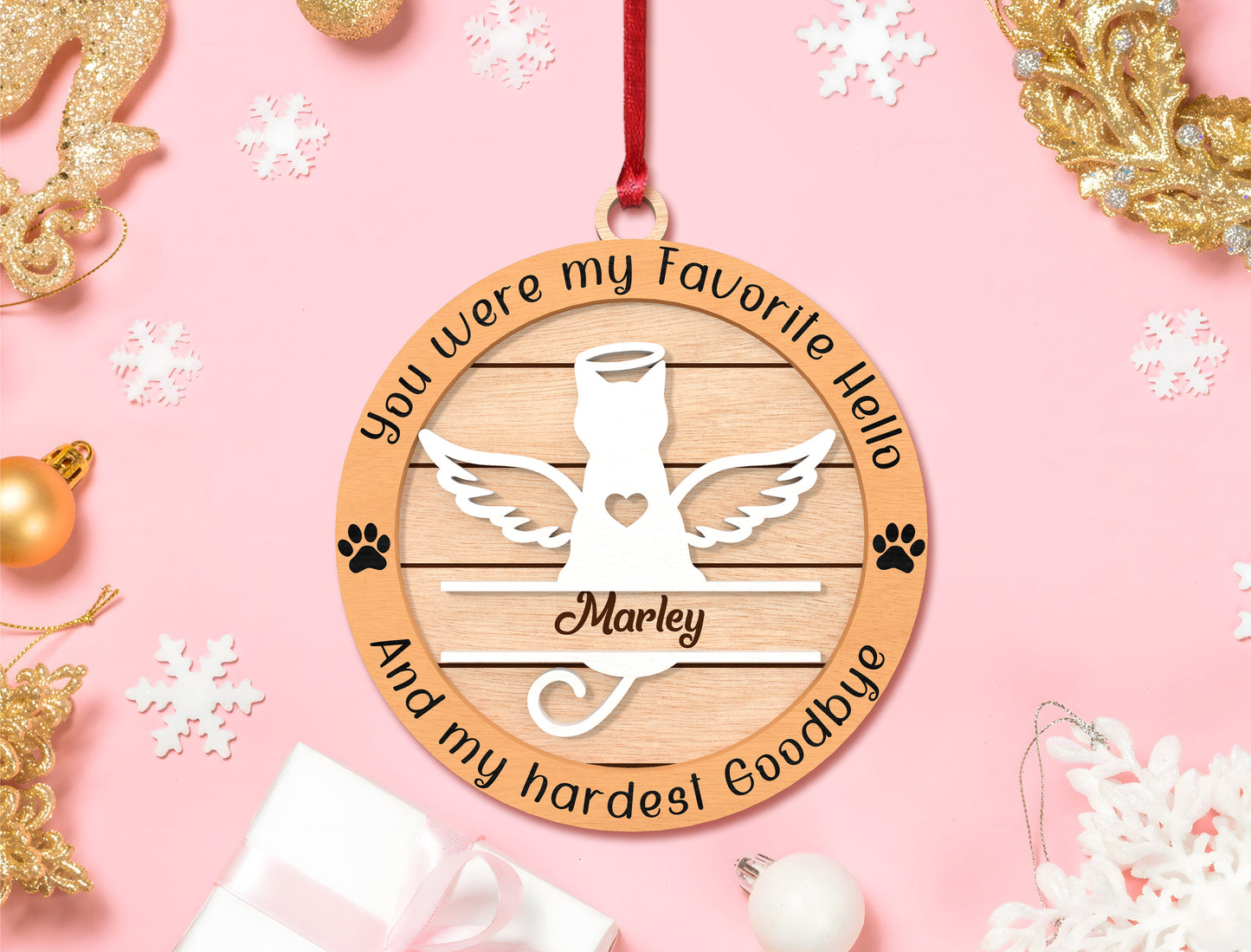 Pet Memorial Ornament SVG Laser Cut File for xTool and Glowforge