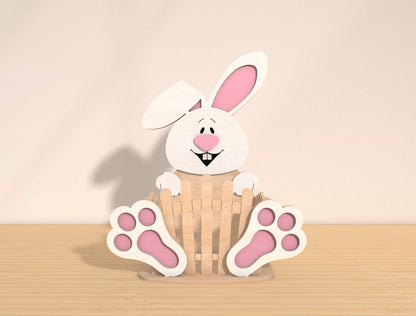 Easter Bunny Basket Holder SVG Bundle Cute Candy for Glowforge and xTool