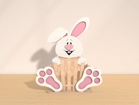 Easter Bunny Basket Holder SVG Bundle Cute Candy for Glowforge and xTool