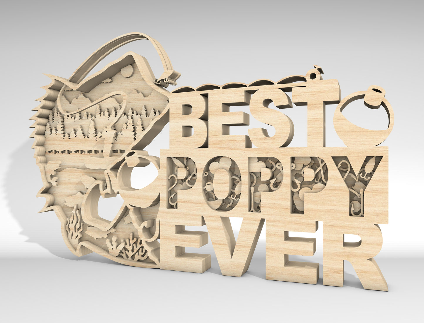 Best Poppy Ever Fishing Sign SVG Laser Cut File for xTool and Glowforge
