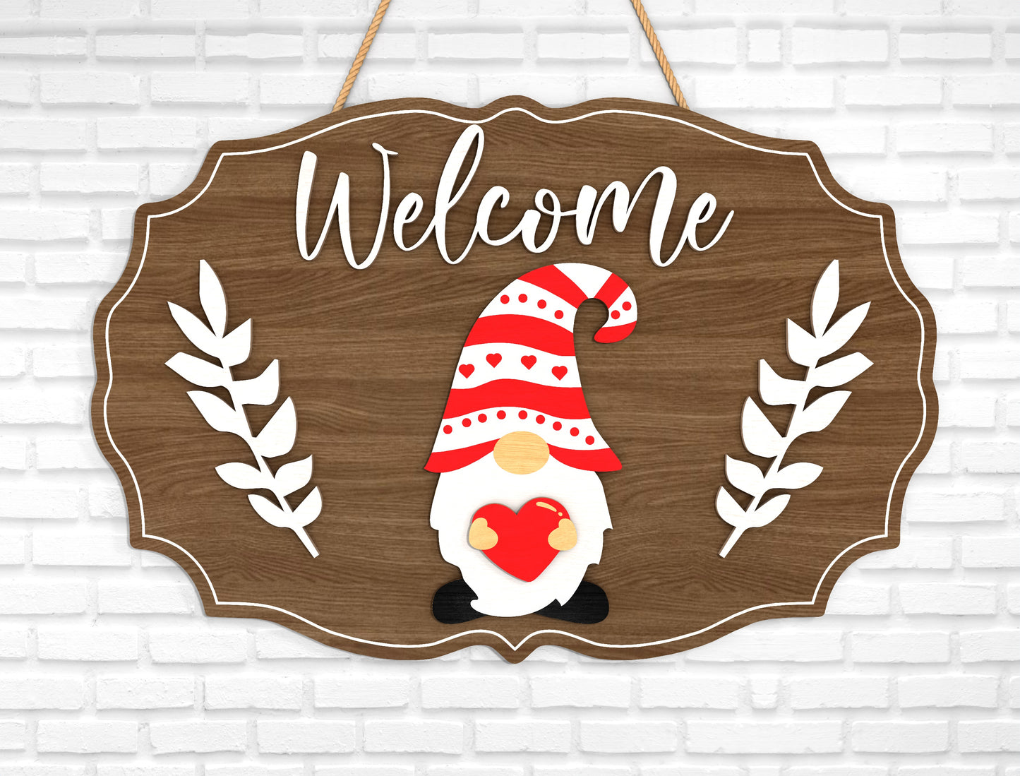Interchangeable Gnome Door Sign SVG for Glowforge xTool Laser Cut File