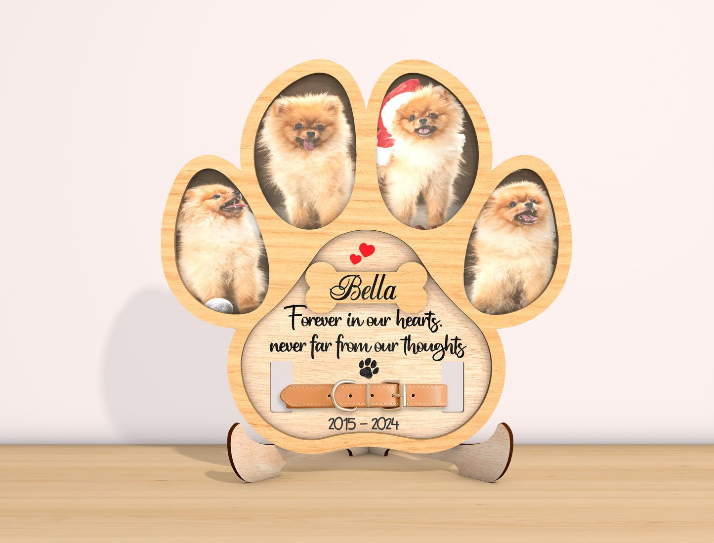 Dog Paw Photo Memorial SVG Laser Cut File for Glowforge