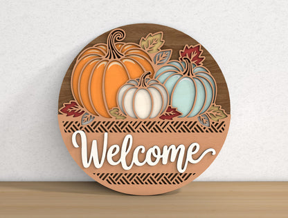 Fall Round Signs SVG Bundle for Glowforge xTool LightBurn 9 Designs