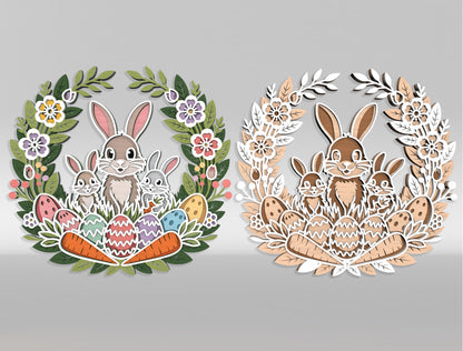 Bunny Floral Wreath Sign SVG Bundle 10 Easter Designs for LightBurn and xTool