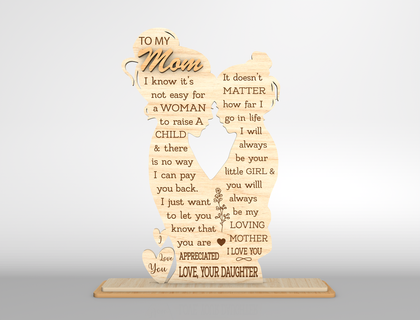 Mom and Dad Couple Tabletop Sign SVG for Glowforge and xTool