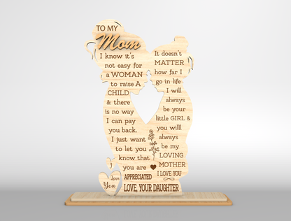 Mom and Dad Couple Tabletop Sign SVG for Glowforge and xTool
