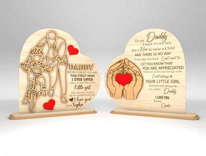 Dad and Daughter Love Sign SVG Laser Cut File for Glowforge and xTool