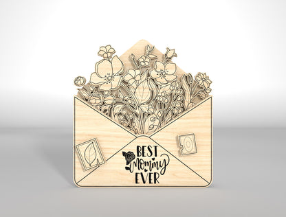 Botanical Floral Gift Card Holder SVG Envelope for LightBurn and xTool