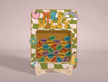 Personalized Teacher Shaker Decor SVG Laser Cut File for LightBurn and Glowforge