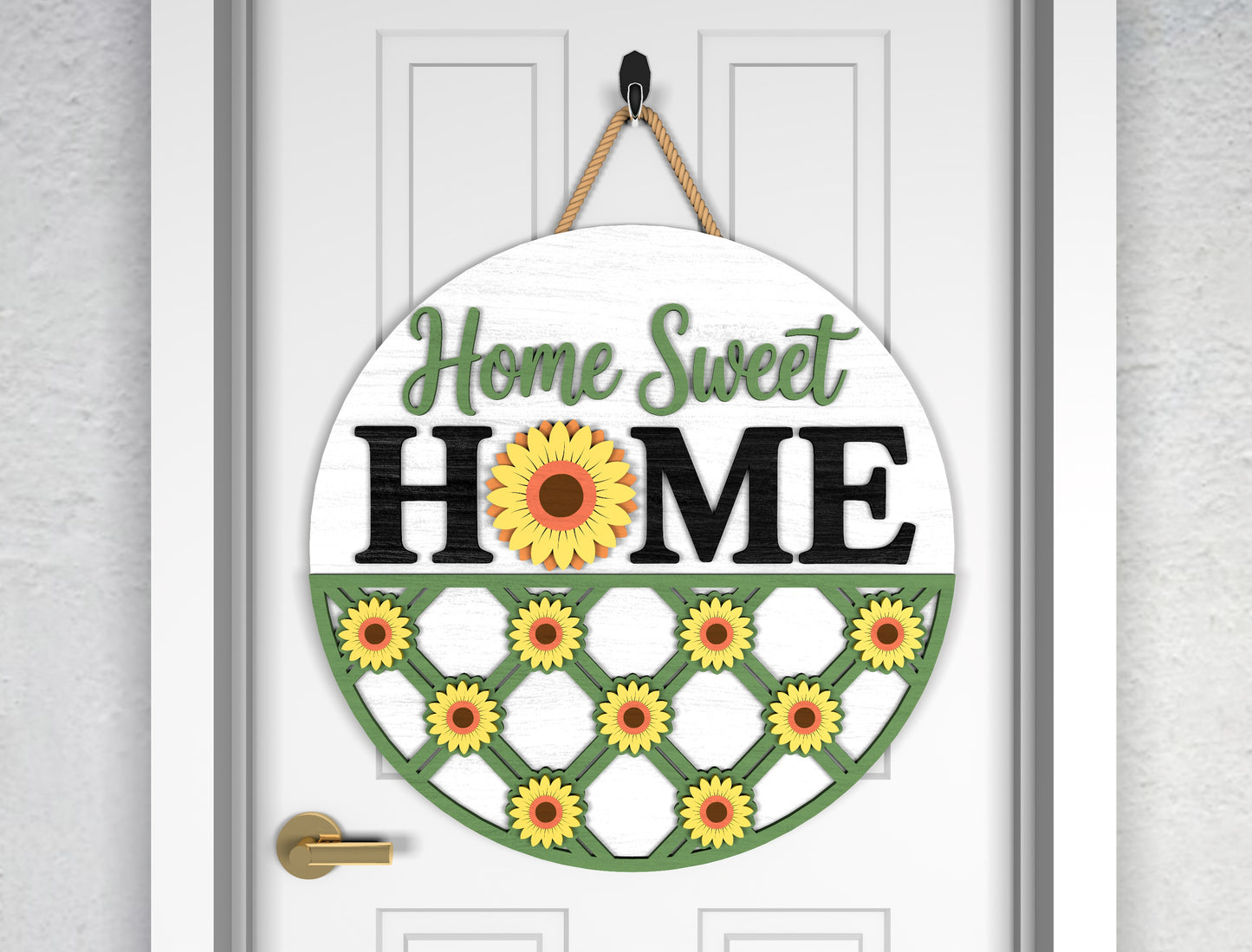 Sunflower Home Sweet Home SVG Laser Cut File for Glowforge and LightBurn