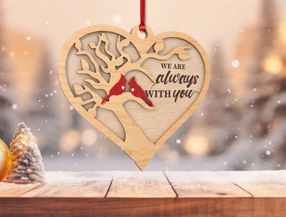 Cardinal Memorial Heart Ornament SVG Bundle Laser Cut File for Glowforge xTool LightBurn