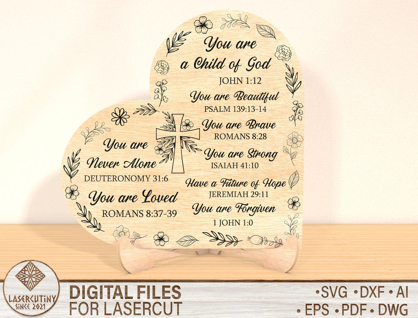 Mom Quote Heart Plaque SVG Bundle Mother Appreciation for LightBurn