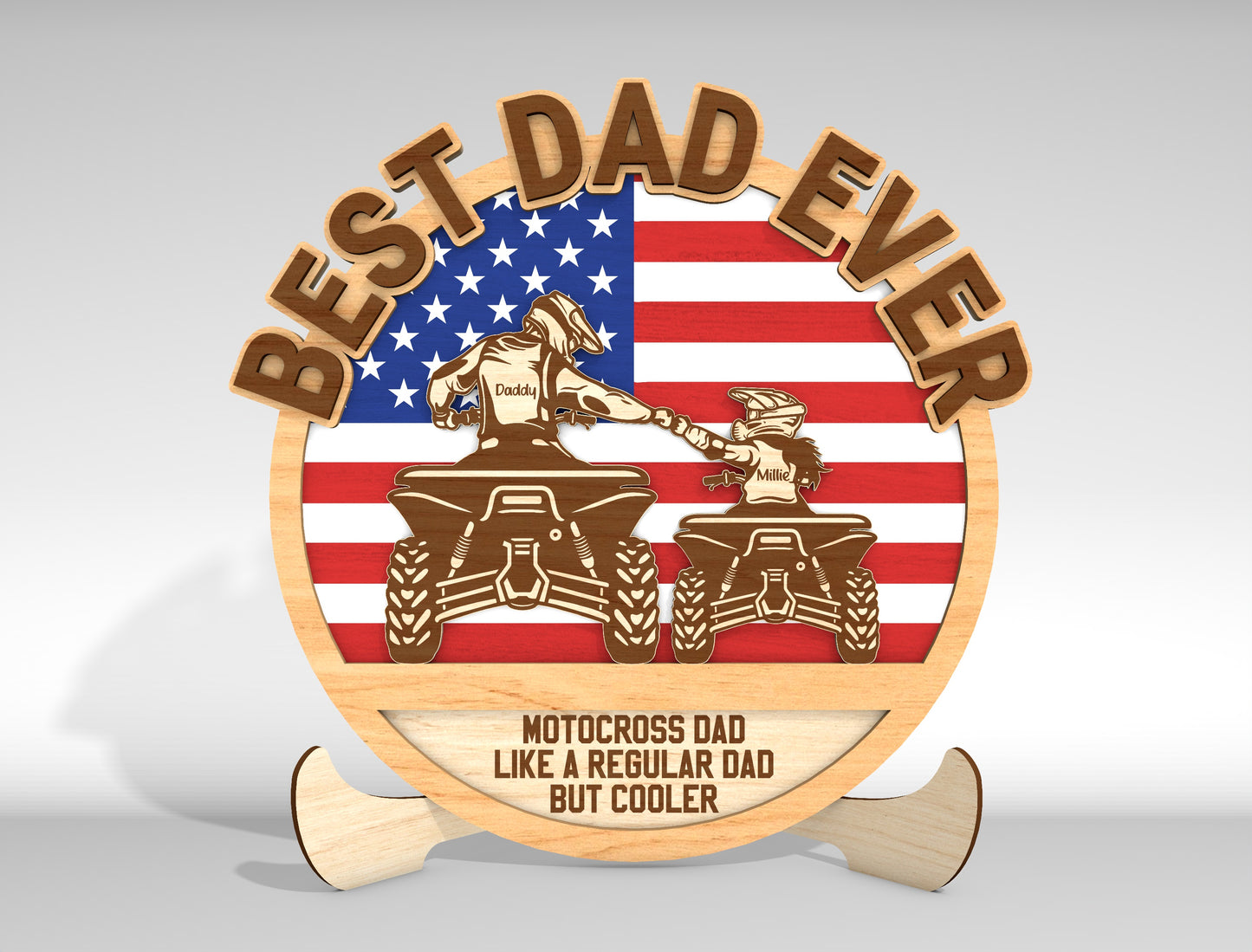 Motocross Dad Sign SVG Laser Cut File for Glowforge and LightBurn