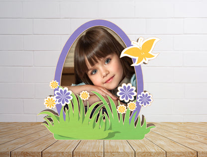 Easter Bunny Photo Frame SVG Kids Easter Photo Stand for Glowforge