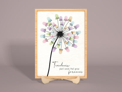 Teacher Handprint Keepsake Sign Laser Cut File SVG for LightBurn and Glowforge