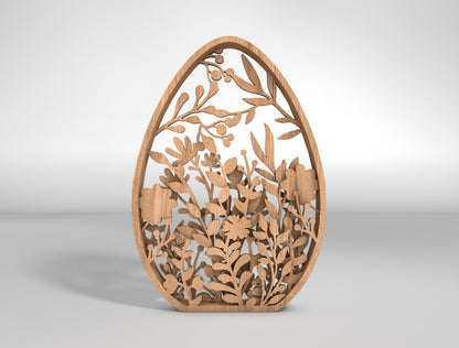 Floral Easter Egg Ornament Set SVG Spring 7 Designs for Glowforge and xTool