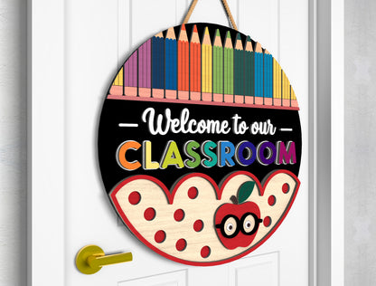 Classroom Door Hanger SVG Laser Cut File for Glowforge and xTool