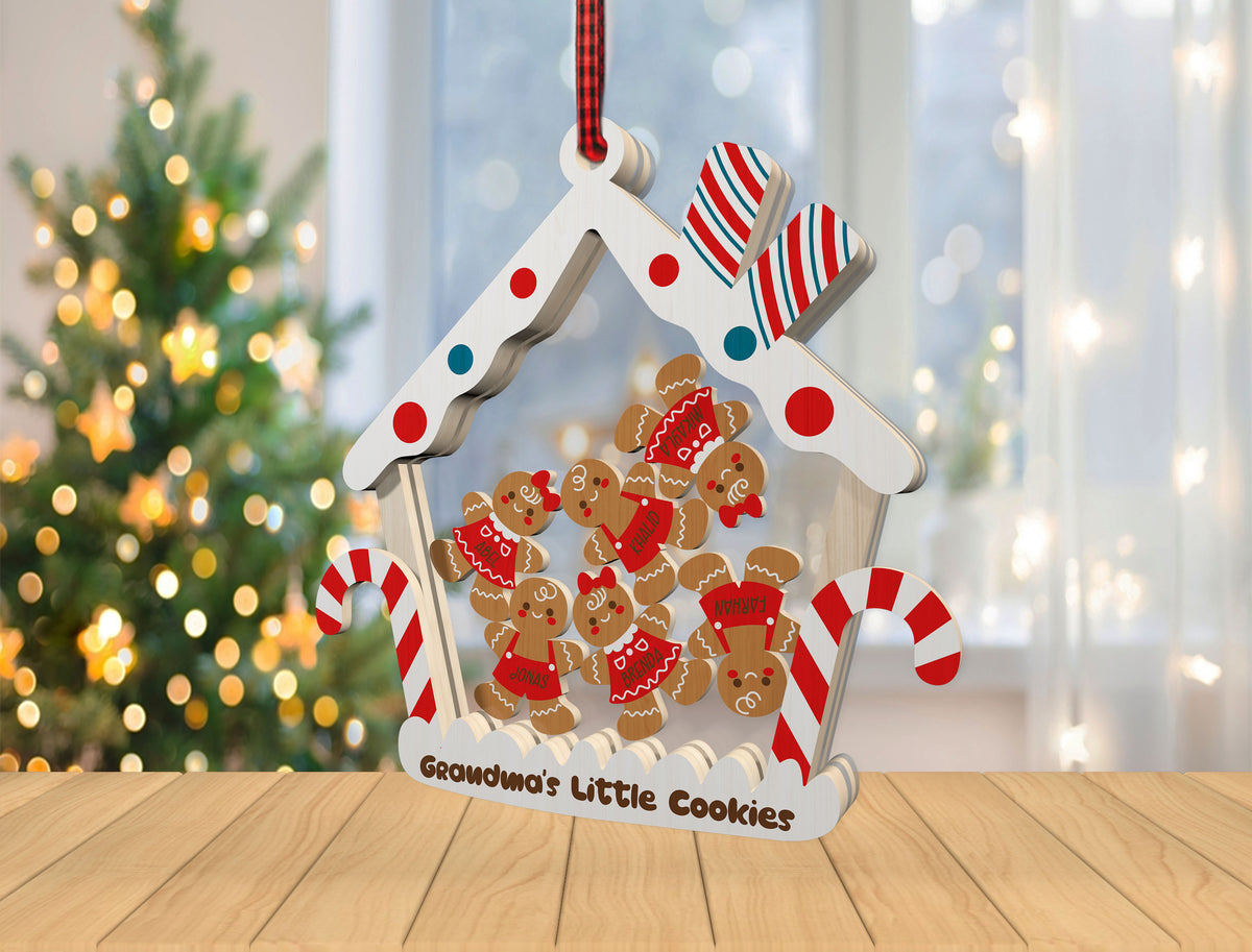 Personalized Grandma Gingerbread House Ornament SVG Laser Cut File