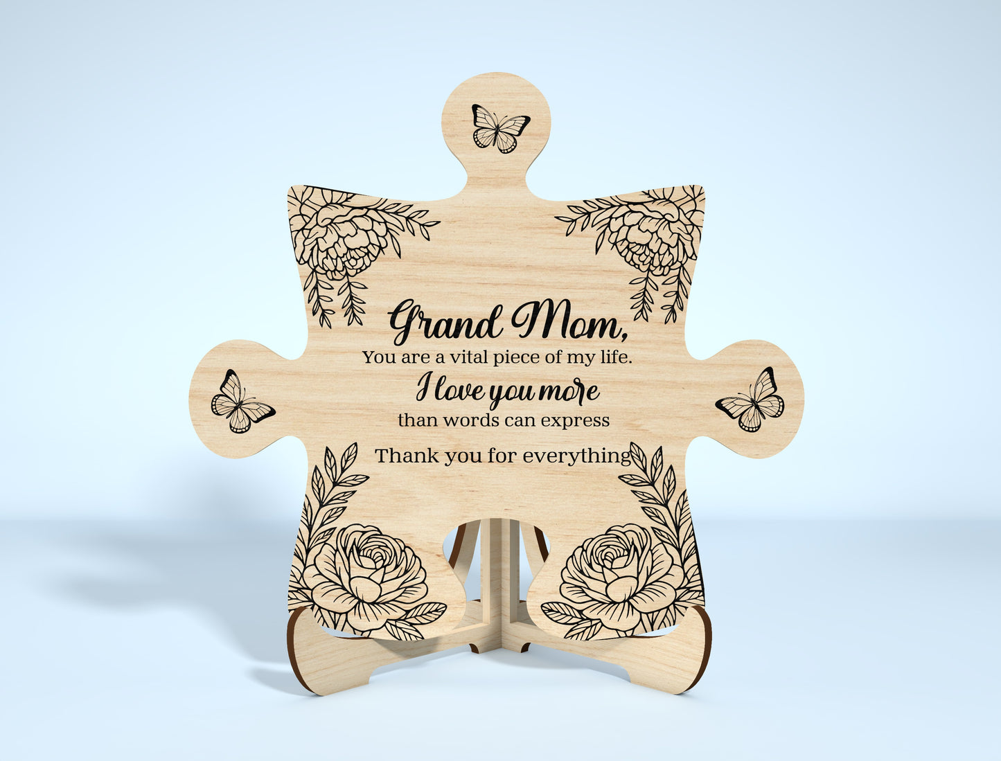 Mom Puzzle Piece Sign SVG Bundle 8 Designs for Glowforge and xTool