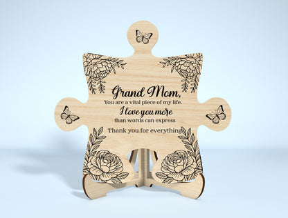 Mom Puzzle Piece Sign SVG Bundle 8 Designs for Glowforge and xTool