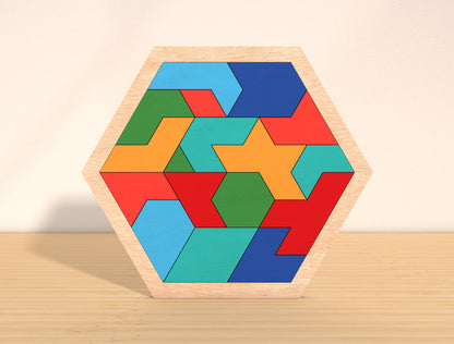 Hexagon Puzzle Board SVG Laser Cut File for Glowforge and xTool